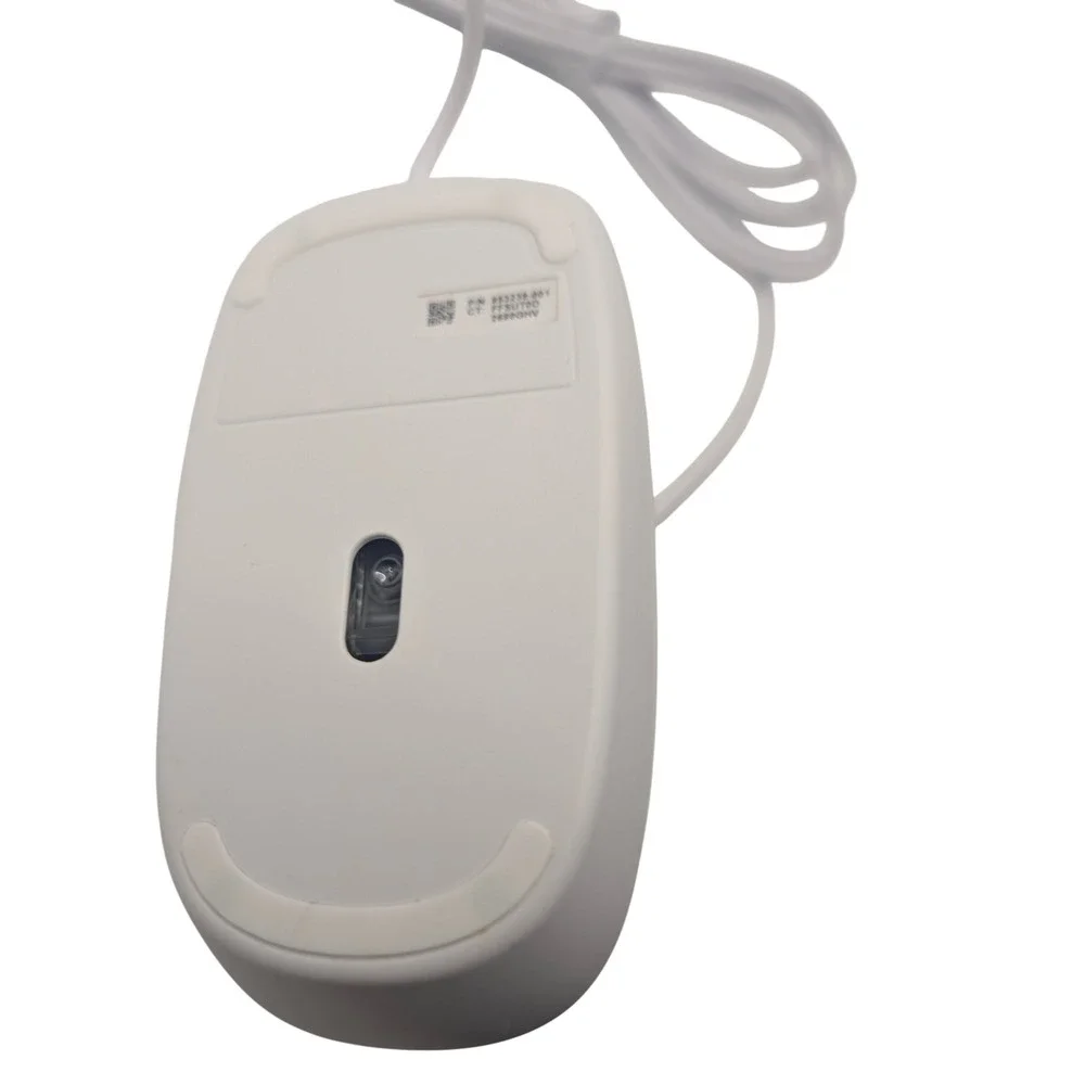 HP Optical Mouse White 853238-001 Wired USB 3-Button Scroll Wheel Ergonomic